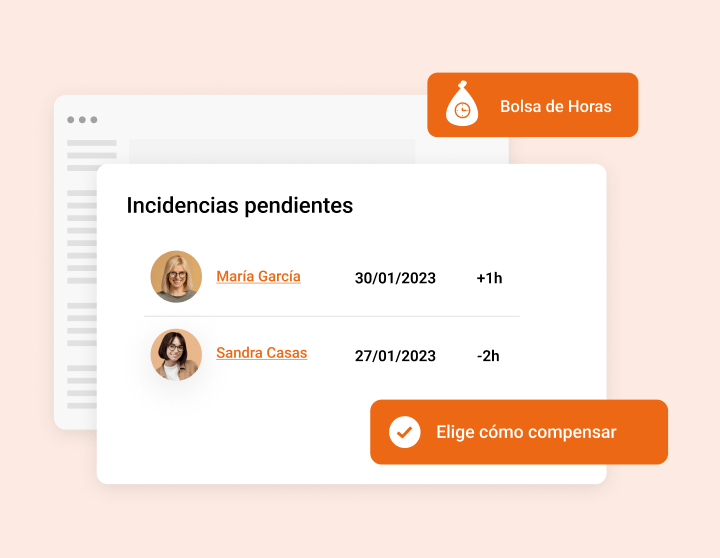 Gestiona la bolsa de horas de todos tus empleados de forma sencilla. La bolsa de horas te permitirá conocer el tiempo invertido de tus empleados en la empresa, pudiendo compensar estas horas