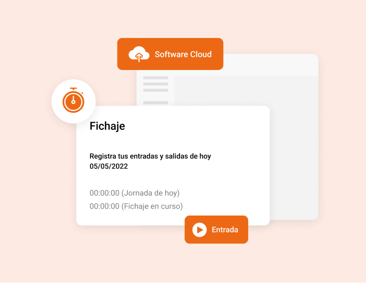 Así de fácil es registrar la jornada laboral con nuestro software Interfaz de registro del software de control horario